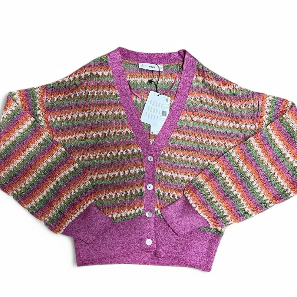 Mango Multicolor Striped Cardigan